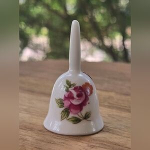 Vintage Mini Bell w/ Rose Design Bone China Japan